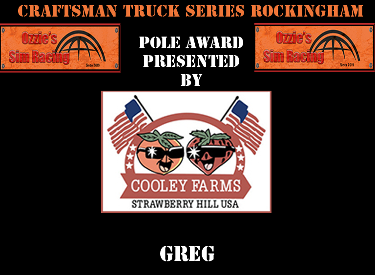 Ozzie's Sim Racing Pole Award